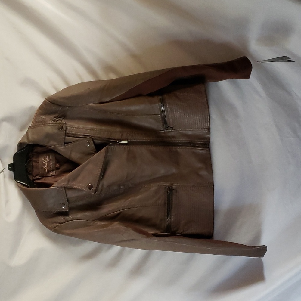 NEW Sebby Faux Leather Brown Jacket